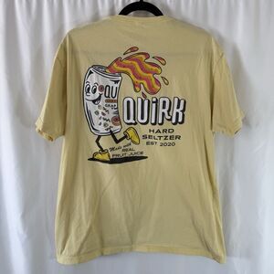 Quirk Boulevard Brewing Shirt Men's XL Yellow Short Sleeve Crew Neck Cotton